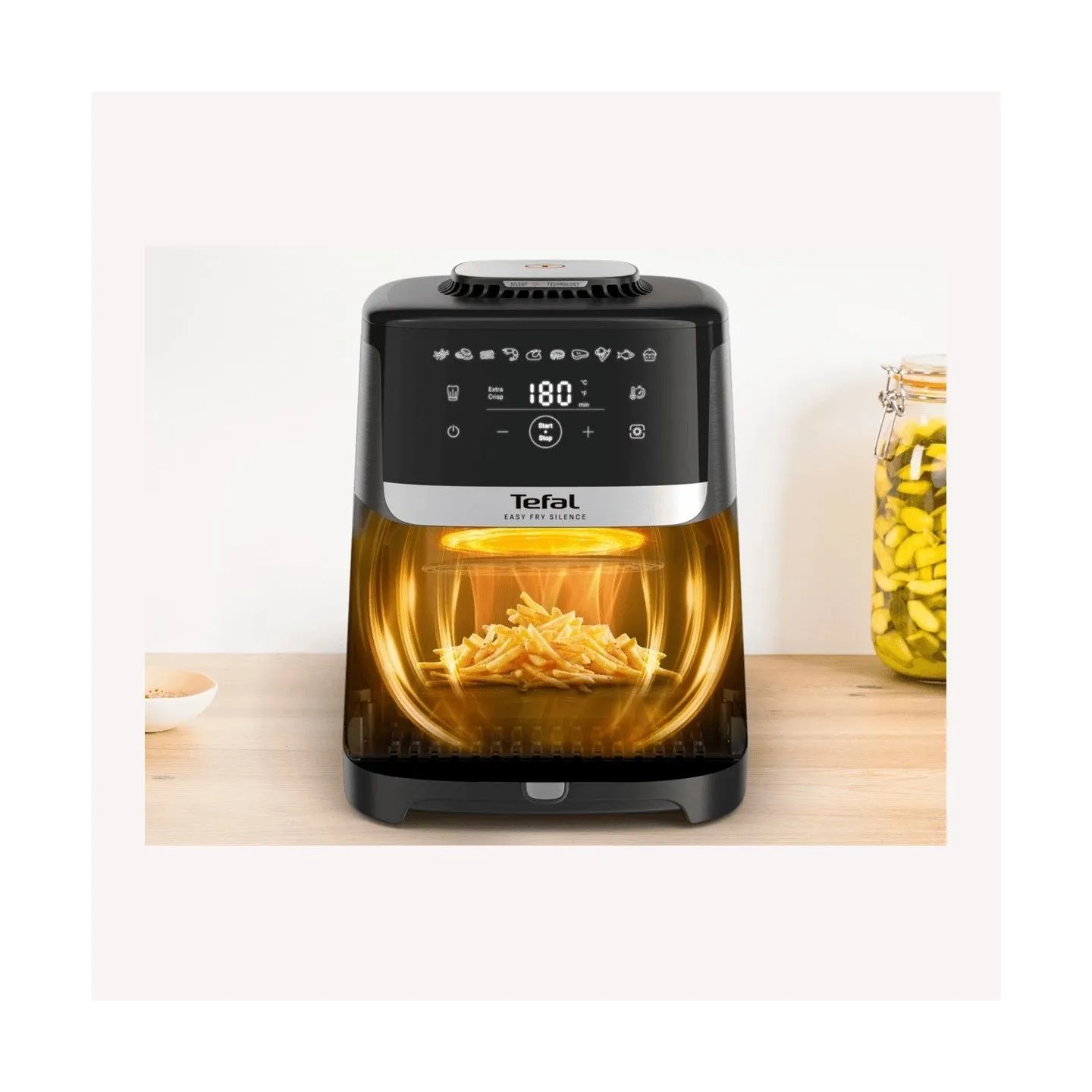 Tefal Air Fryer | Easy Fry Silence EY551HE0 | Power 1650 W | Capacity 5 L | Gray