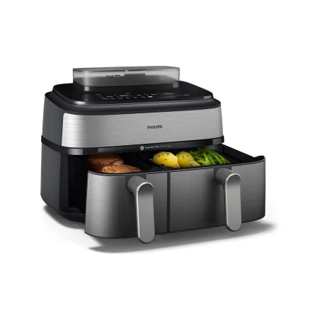 Philips Dual Basket Airfryer | NA555/00 5000 series | Power 2750 W | Capacity 9 L | RapidAir Plus | Silver