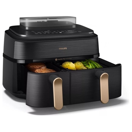 Philips Dual Steam Air Fryer | NA552/00 5000 Series | Power 2750 W | Capacity 9 L | RapidAir Plus | Black