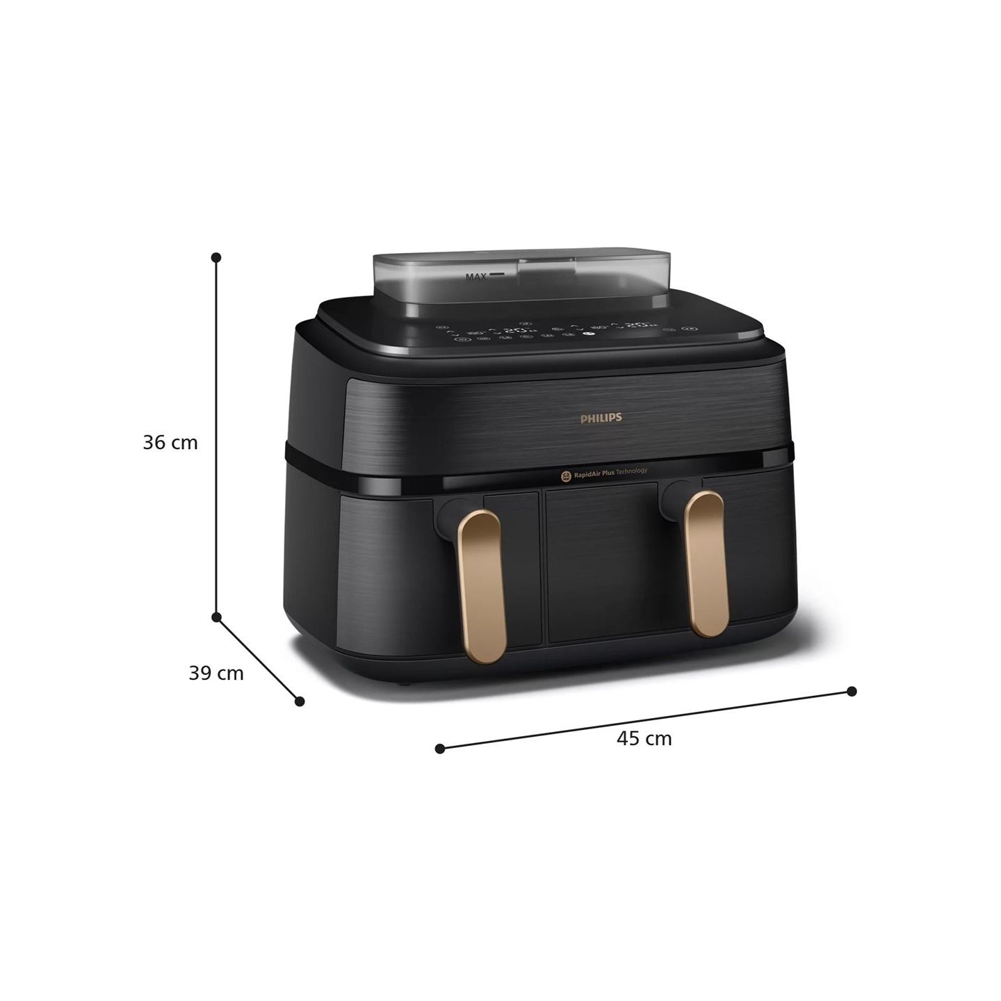 Philips Dual Steam Air Fryer | NA552/00 5000 Series | Power 2750 W | Capacity 9 L | RapidAir Plus | Black
