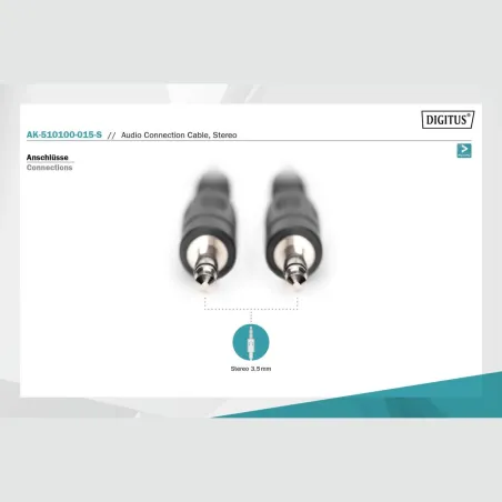 Digitus Audio Connection Cable, Stereo | AK-510100-015-S