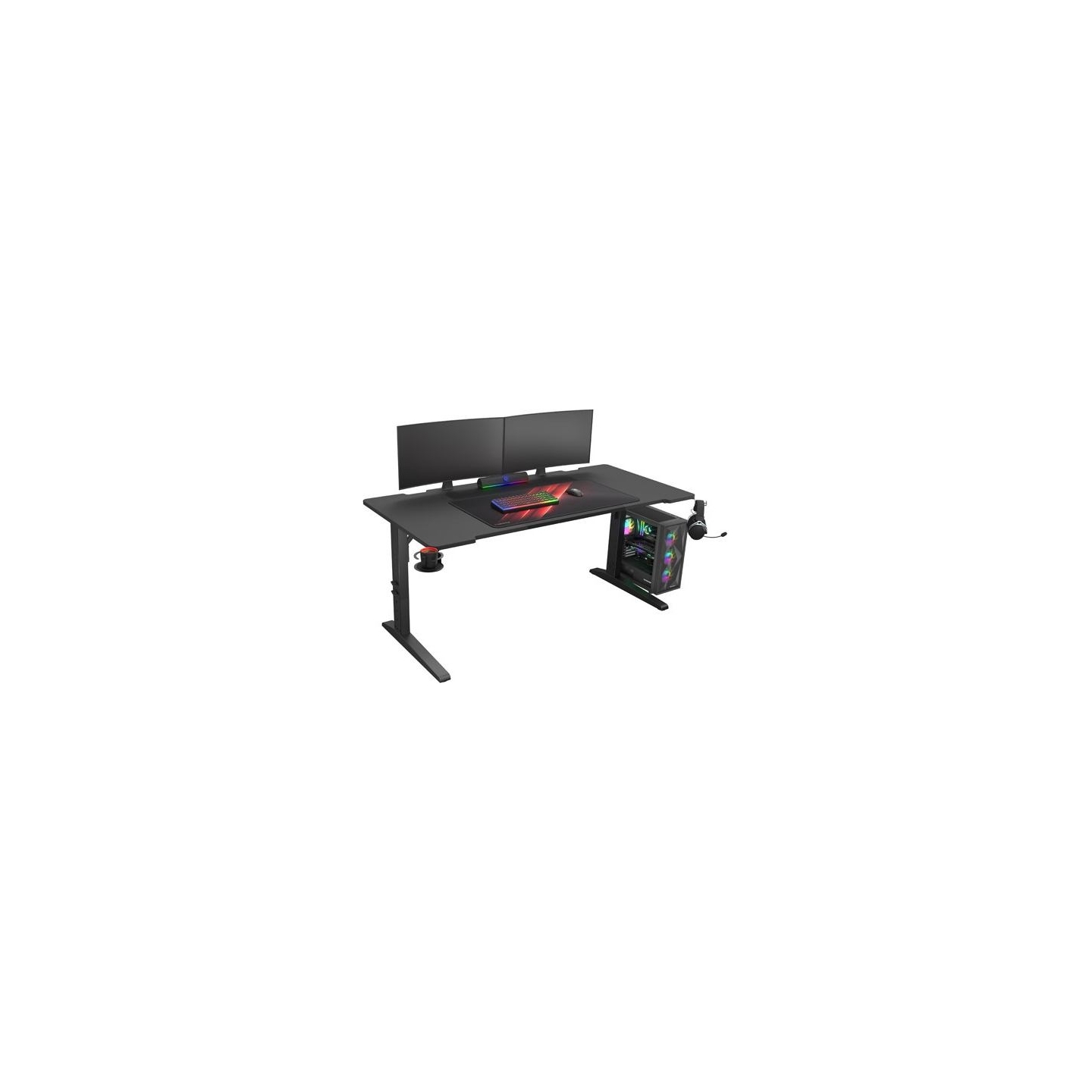 Genesis | Modular Gaming Desk | Holm 160 RGB | Anthracite Black