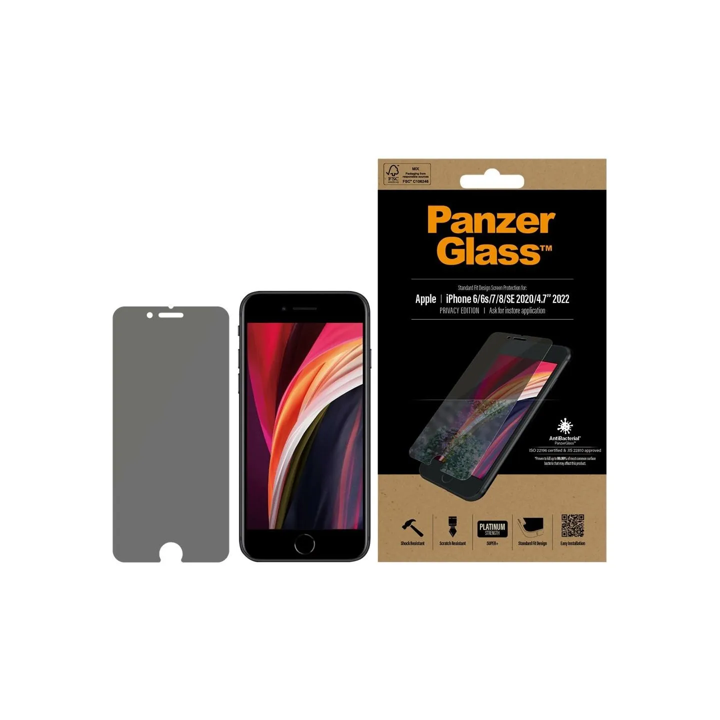 Panzerglass | Screen Protector | Iphone | Iphone 6/6s/7/8/SE (2020) | Glass | Crystal Clear | Clear Screen Protector