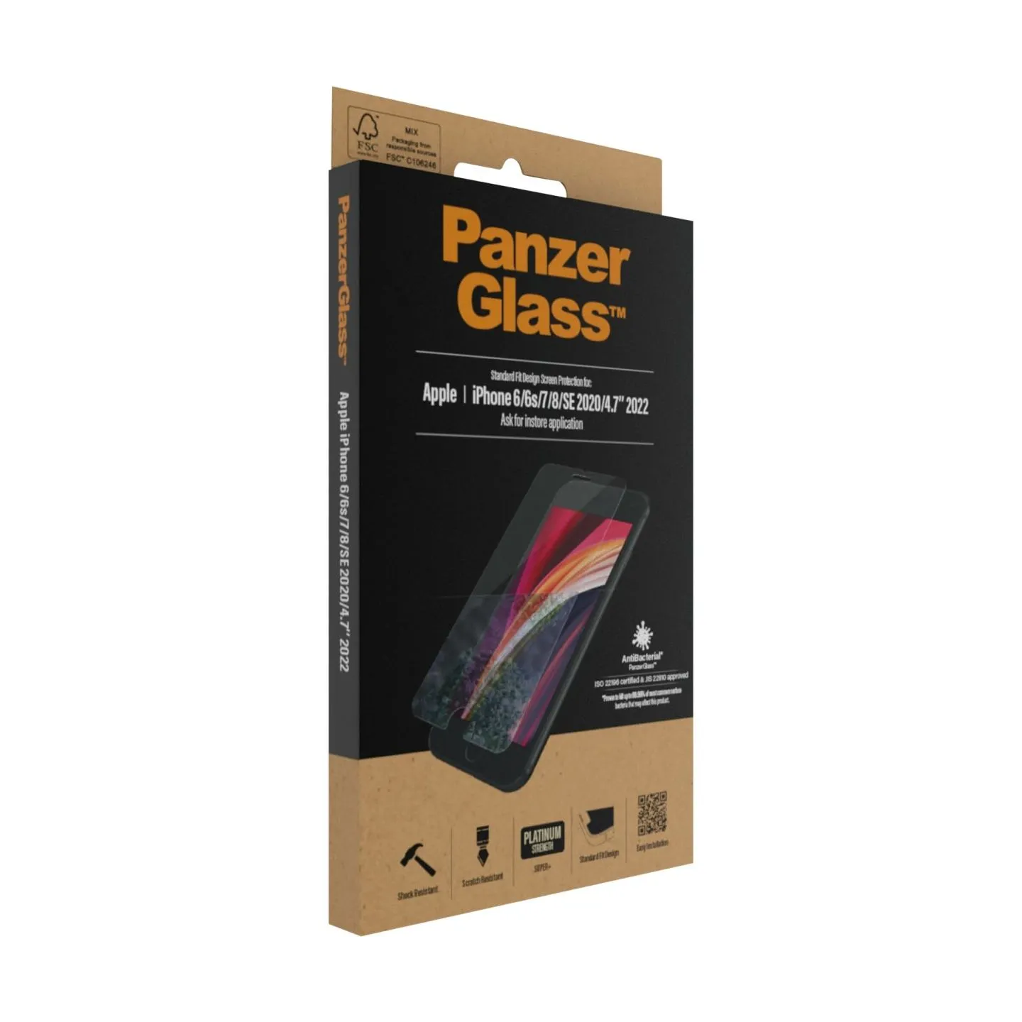 Panzerglass | Screen Protector | Apple | Iphone 6/6s/7/8/SE (2020) | Glass | Crystal Clear | Clear Screen Protector