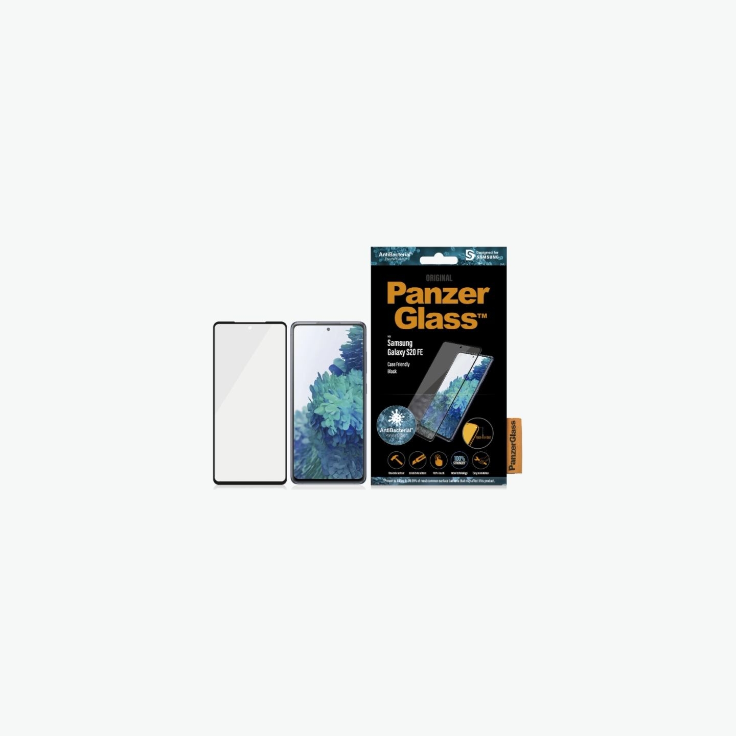 Panzerglass | Samsung | Galaxy S20 FE CF | Glass | Black | Works with face recognition and is compatible with the in-screen fing