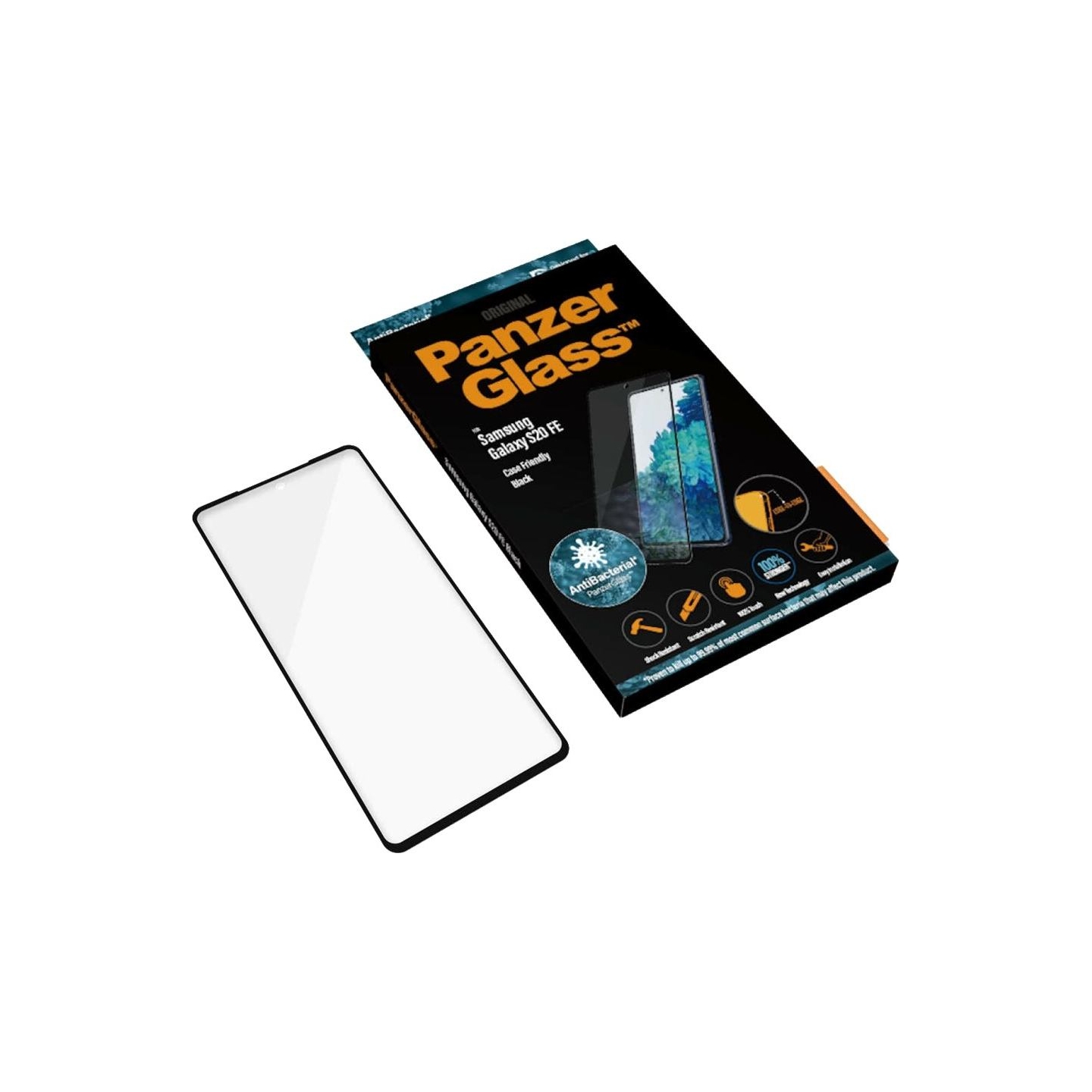 Panzerglass | Samsung | Galaxy S20 FE CF | Glass | Black | Works with face recognition and is compatible with the in-screen fing