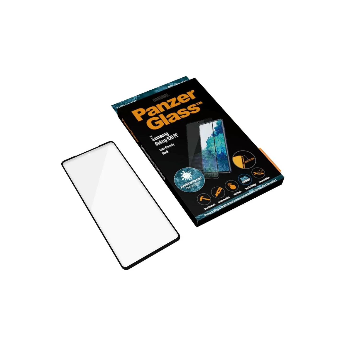 Panzerglass | Samsung | Galaxy S20 FE CF | Glass | Black | Works with face recognition and is compatible with the in-screen fing