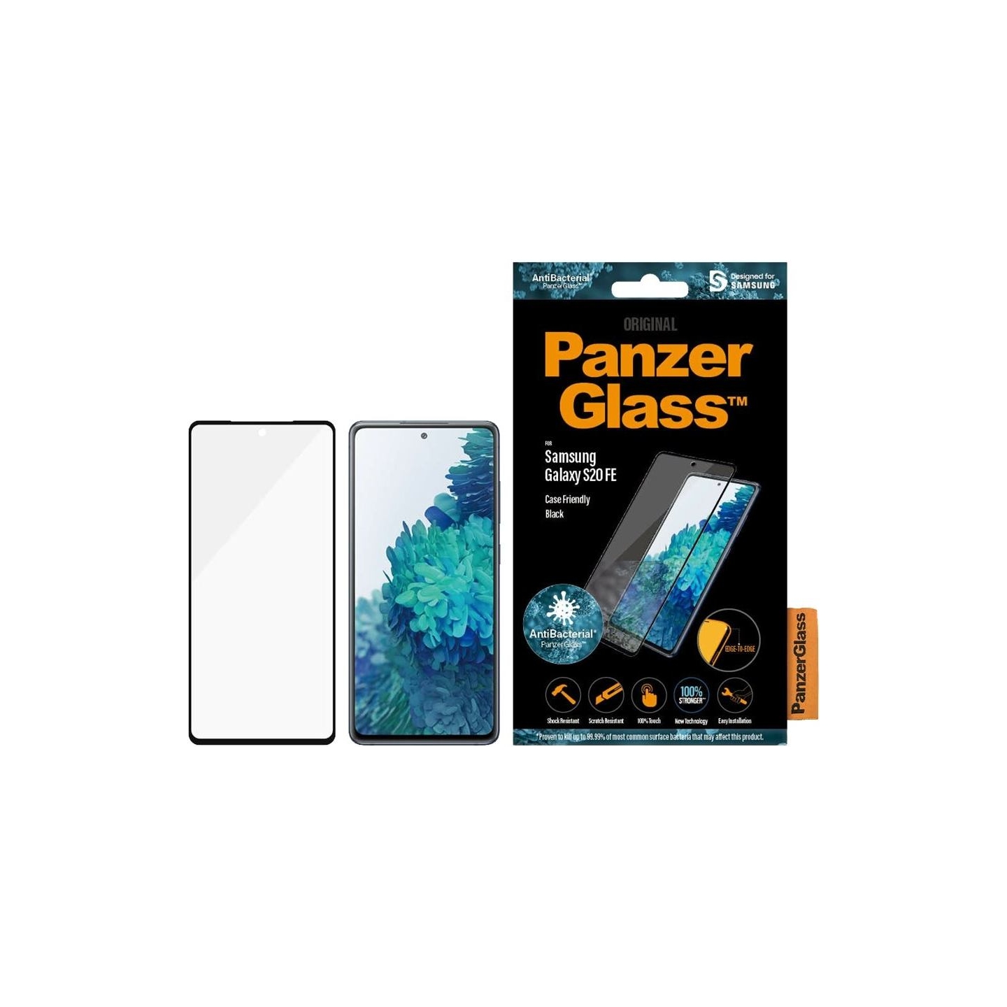 Panzerglass | Samsung | Galaxy S20 FE CF | Glass | Black | Works with face recognition and is compatible with the in-screen fing