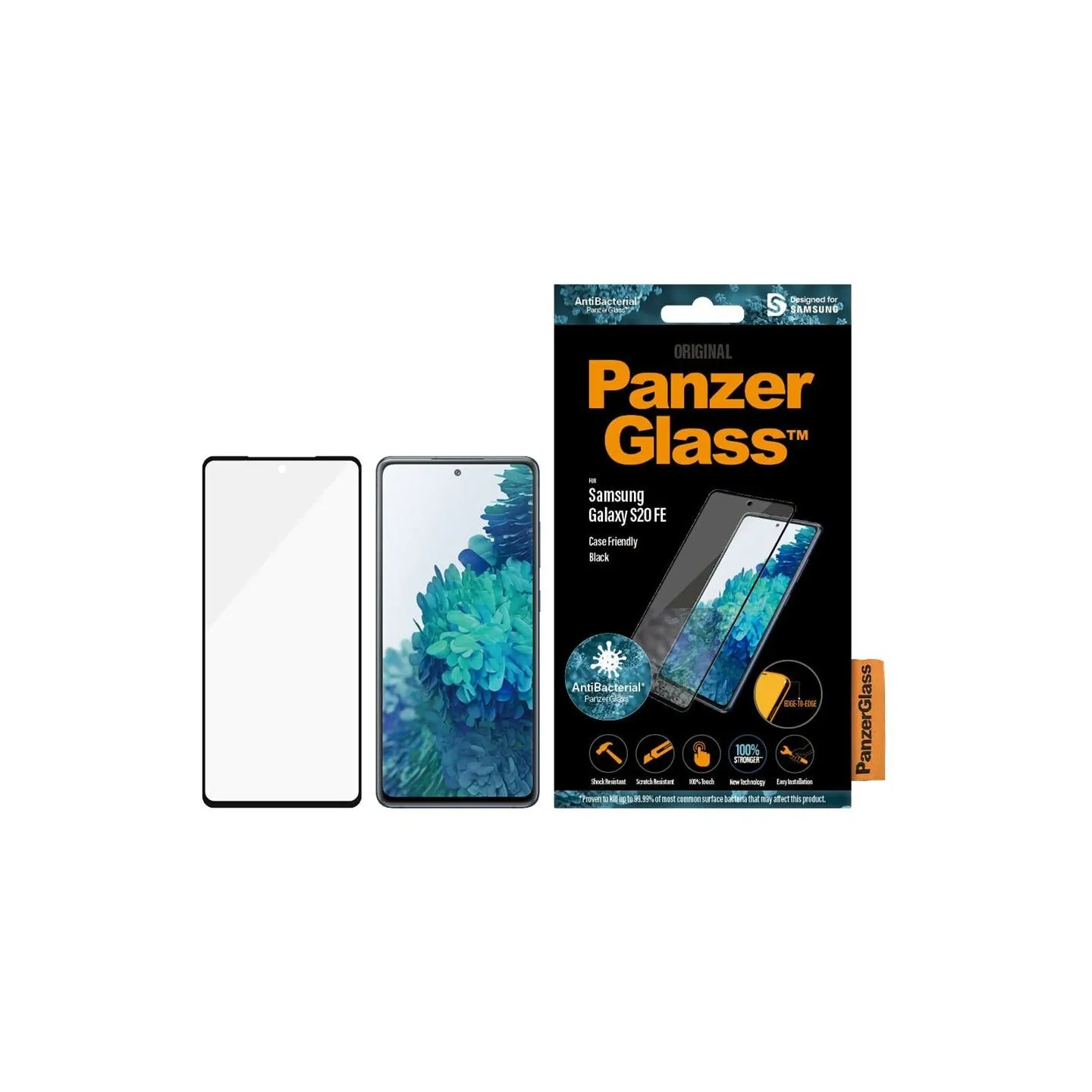 Panzerglass | Samsung | Galaxy S20 FE CF | Glass | Black | Works with face recognition and is compatible with the in-screen fing