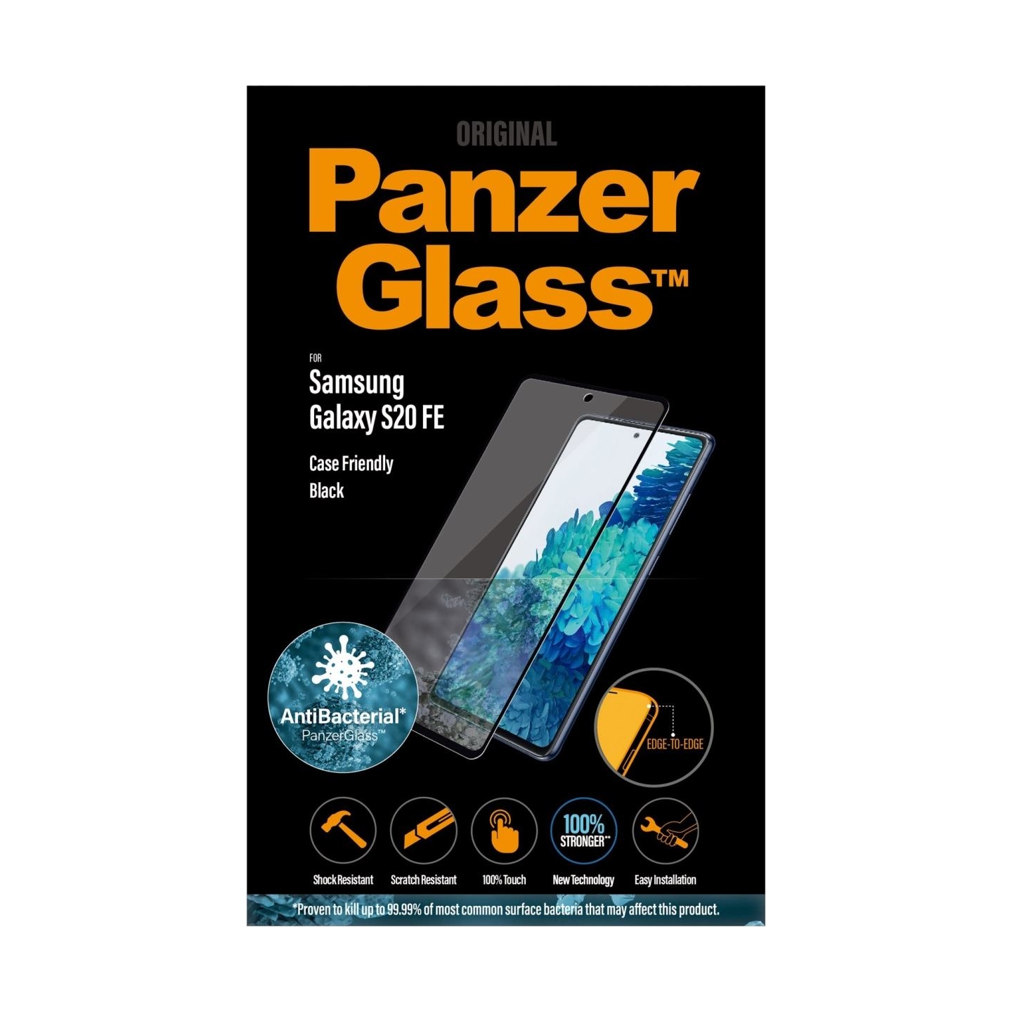 Panzerglass | Samsung | Galaxy S20 FE CF | Glass | Black | Works with face recognition and is compatible with the in-screen fing