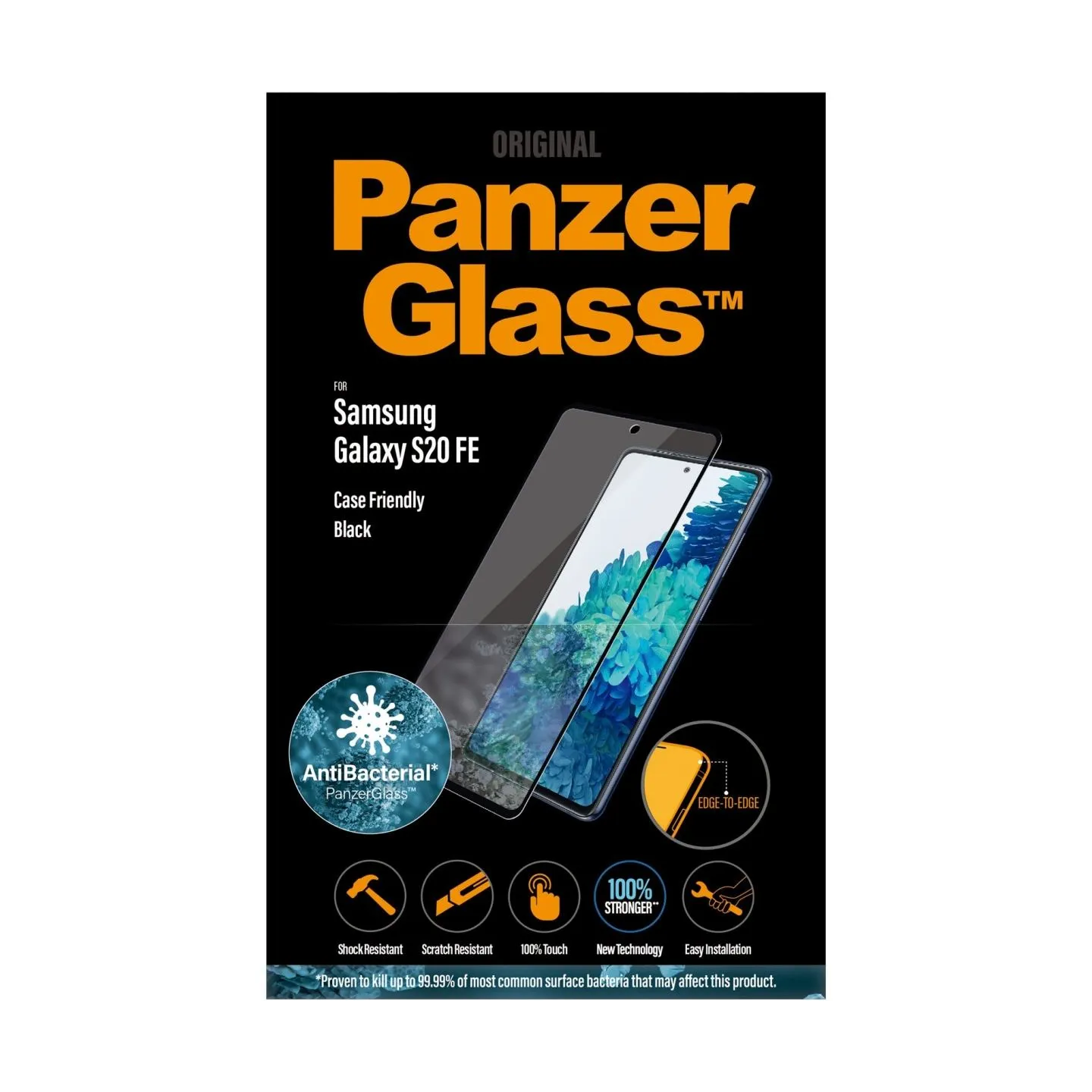 Panzerglass | Samsung | Galaxy S20 FE CF | Glass | Black | Works with face recognition and is compatible with the in-screen fing