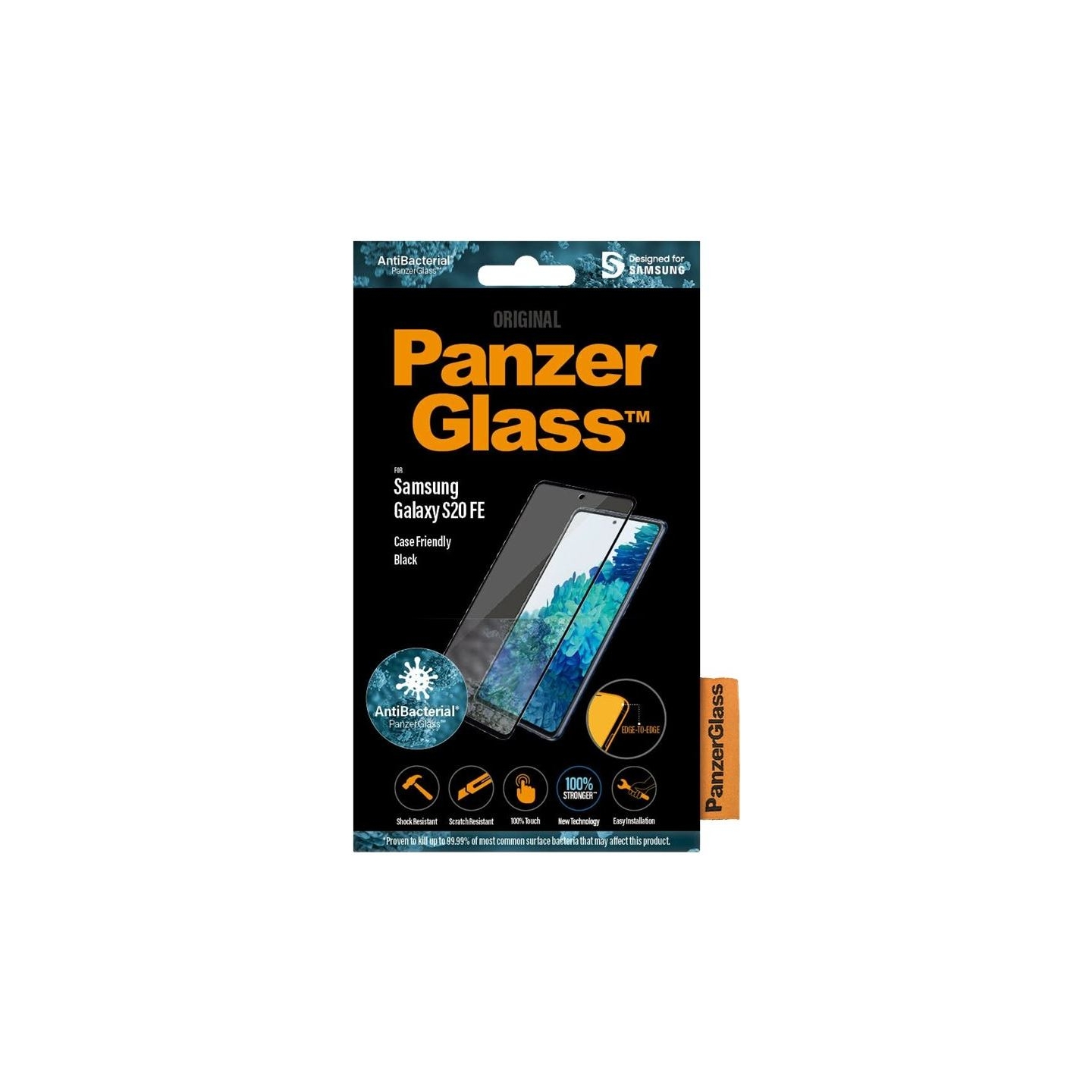 Panzerglass | Samsung | Galaxy S20 FE CF | Glass | Black | Works with face recognition and is compatible with the in-screen fing