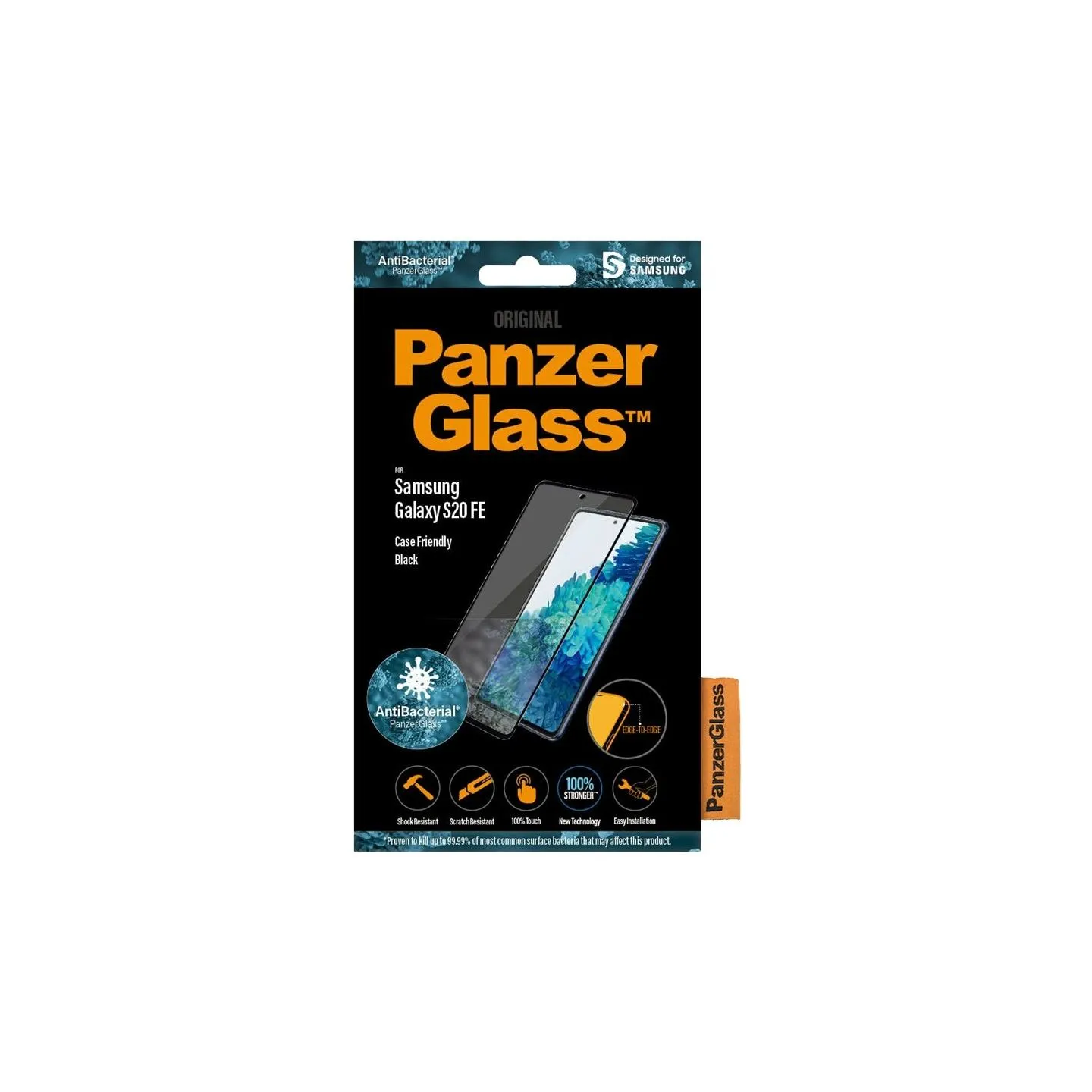 Panzerglass | Samsung | Galaxy S20 FE CF | Glass | Black | Works with face recognition and is compatible with the in-screen fing
