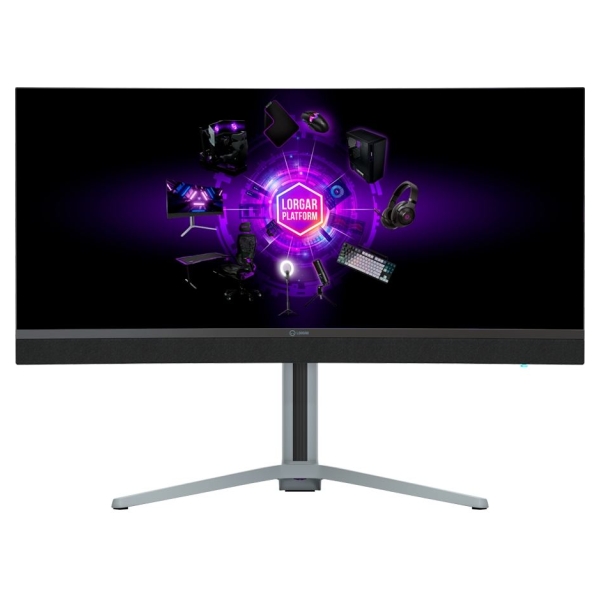 Lorgar 34MP1, UWQHD MiniLED Gaming Monitor Pro, 34'' (3440*1440) VA curved monitor, black/milky grey