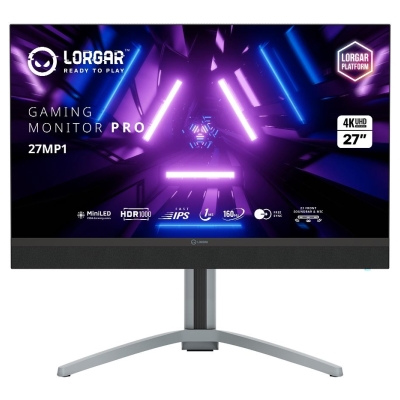 Lorgar 27MP1, UHD MiniLED Gaming Monitor Pro, 27'' (3840*2160) fast IPS flat monitor, black/milky grey