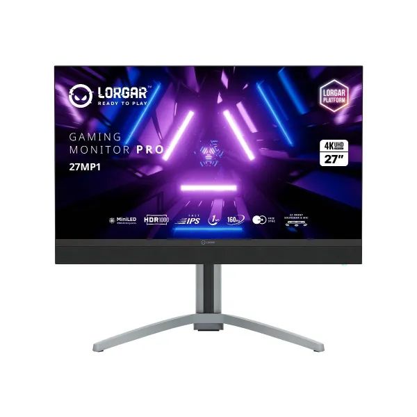 Lorgar 27MP1, UHD MiniLED Gaming Monitor Pro, 27'' (3840*2160) fast IPS flat monitor, black/milky grey