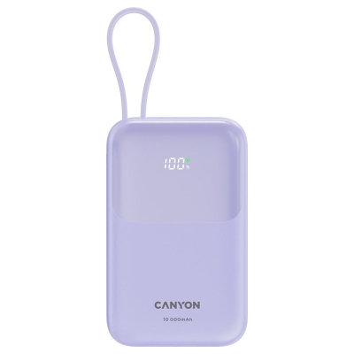 Canyon power bank OnPower 101 built-in cable 10000 mAh PD22.5W Purple