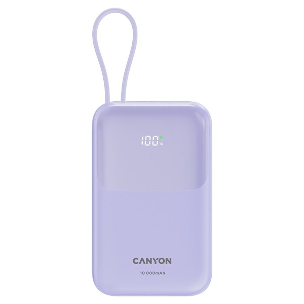Canyon power bank OnPower 101 built-in cable 10000 mAh PD22.5W Purple
