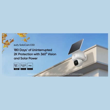Anker Eufy | Security Camera with Solar Panel | SoloCam E30 | F/1.6 | IP65 | Micro SD, Max. 128GB