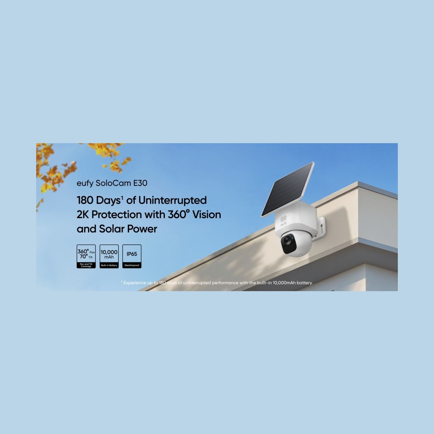 Anker Eufy | Security Camera with Solar Panel | SoloCam E30 | F/1.6 | IP65 | Micro SD, Max. 128GB