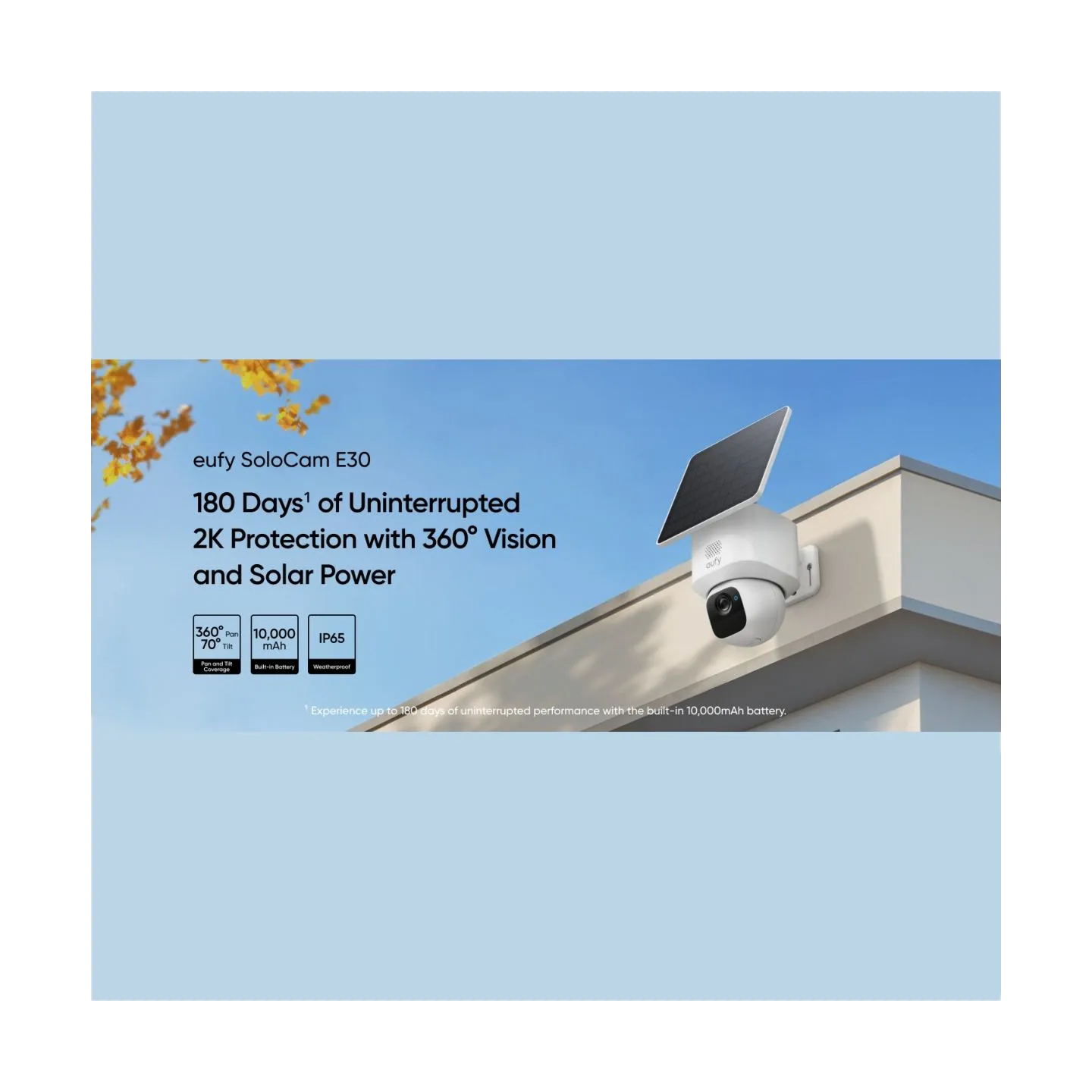 Anker Eufy | Security Camera with Solar Panel | SoloCam E30 | F/1.6 | IP65 | Micro SD, Max. 128GB