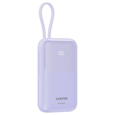 Canyon power bank OnPower 101 built-in cable 10000 mAh PD22.5W Purple