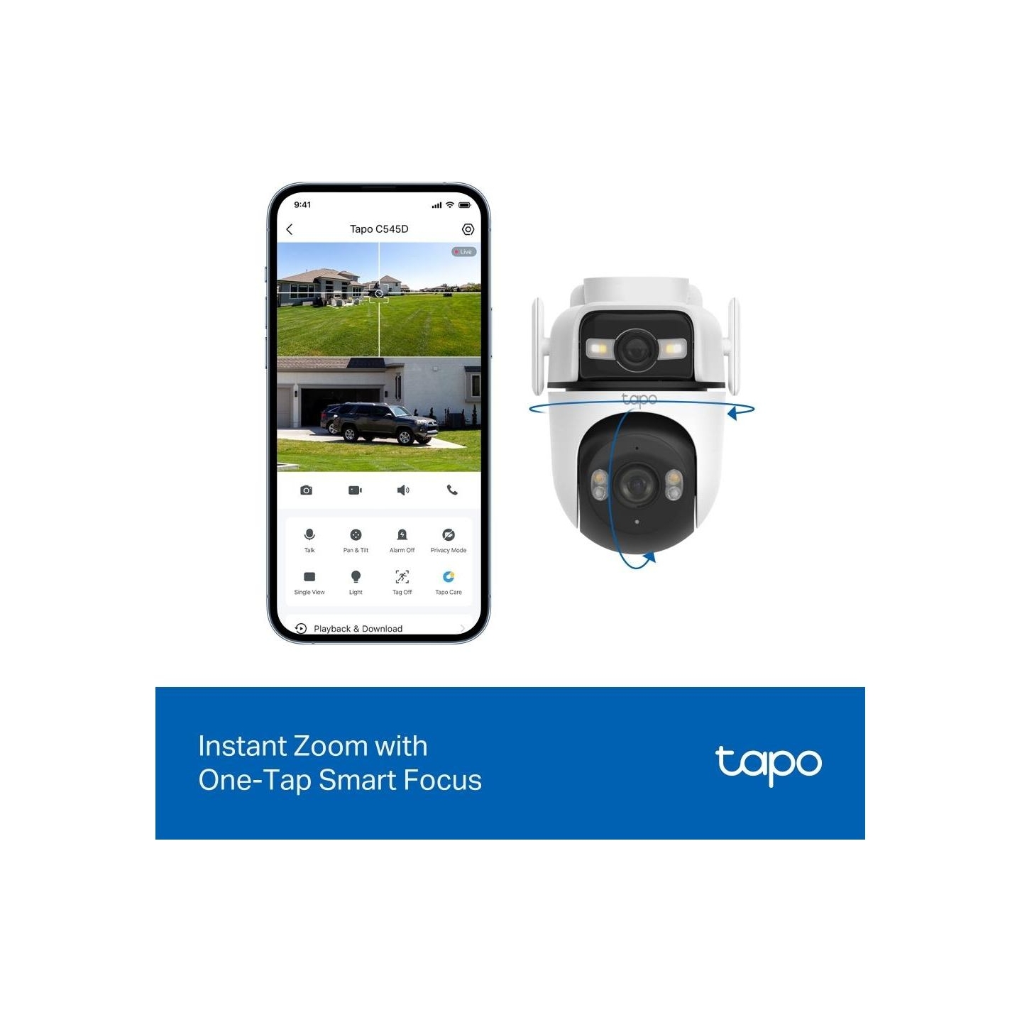 Tp-Link | Dual Lens Security Wi-Fi Camera | Tapo C545D | Dome | 3 MP | 6mm | IP66 | H.264 | MicroSD, up to 512 GB