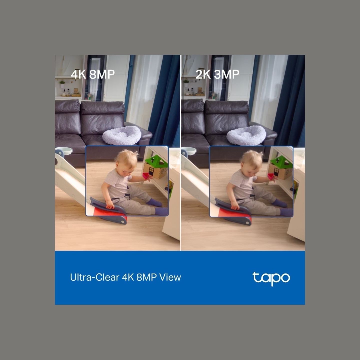 Tp-Link Tapo C250 | Pan/Tilt AI Home Security Wi-Fi Camera | PTZ | 8 MP | 4mm/F1.6 | H.265 | MicroSD Card up to 512 GB