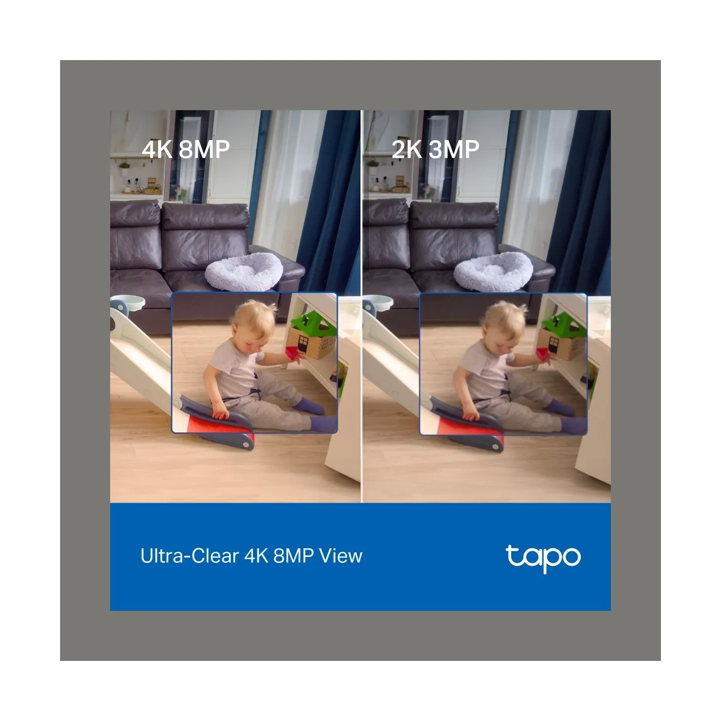 Tp-Link Tapo C250 | Pan/Tilt AI Home Security Wi-Fi Camera | PTZ | 8 MP | 4mm/F1.6 | H.265 | MicroSD Card up to 512 GB
