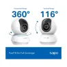 Tp-Link Tapo C250 | Pan/Tilt AI Home Security Wi-Fi Camera | PTZ | 8 MP | 4mm/F1.6 | H.265 | MicroSD Card up to 512 GB