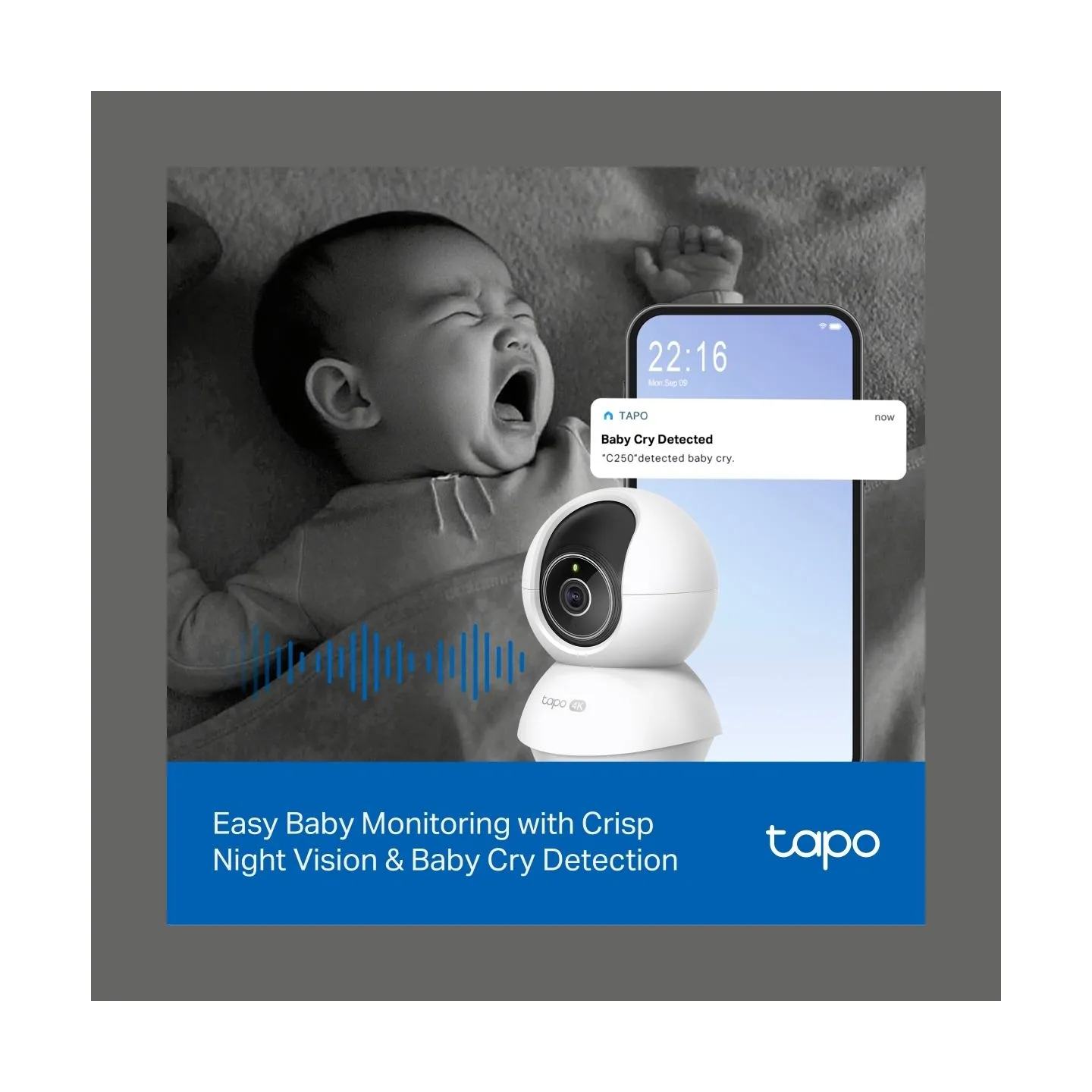 Tp-Link Tapo C250 | Pan/Tilt AI Home Security Wi-Fi Camera | PTZ | 8 MP | 4mm/F1.6 | H.265 | MicroSD Card up to 512 GB