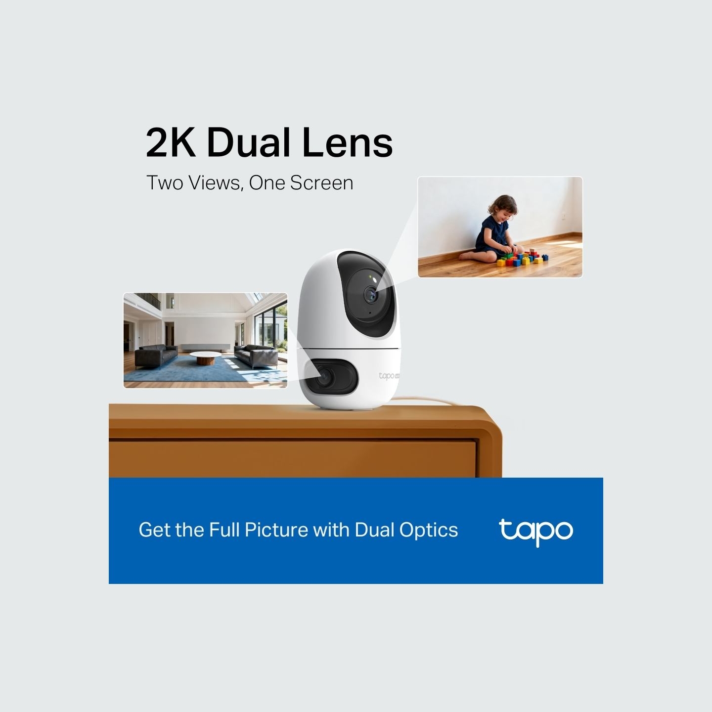 Tp-Link Tapo C245D | Dual Lens Pan/Tilt Security Camera | Dome | 3 MP | 3.1mm/F1.6 | MicroSD Card up to 512 GB