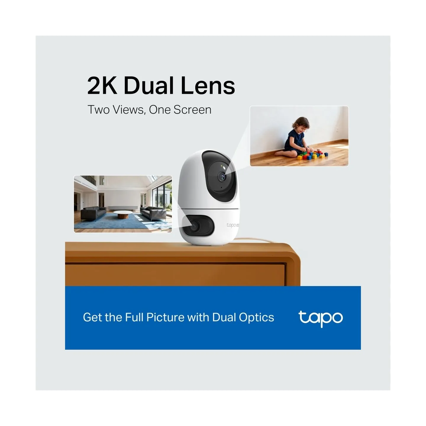 Tp-Link Tapo C245D | Dual Lens Pan/Tilt Security Camera | Dome | 3 MP | 3.1mm/F1.6 | MicroSD Card up to 512 GB