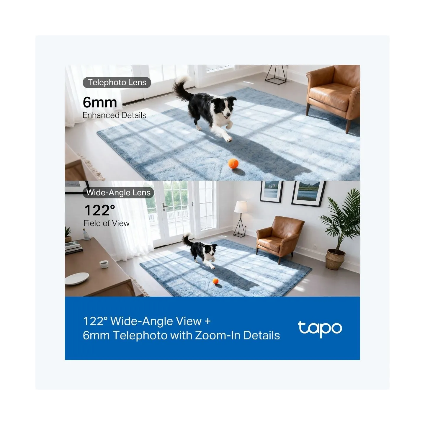 Tp-Link Tapo C245D | Dual Lens Pan/Tilt Security Camera | Dome | 3 MP | 3.1mm/F1.6 | MicroSD Card up to 512 GB