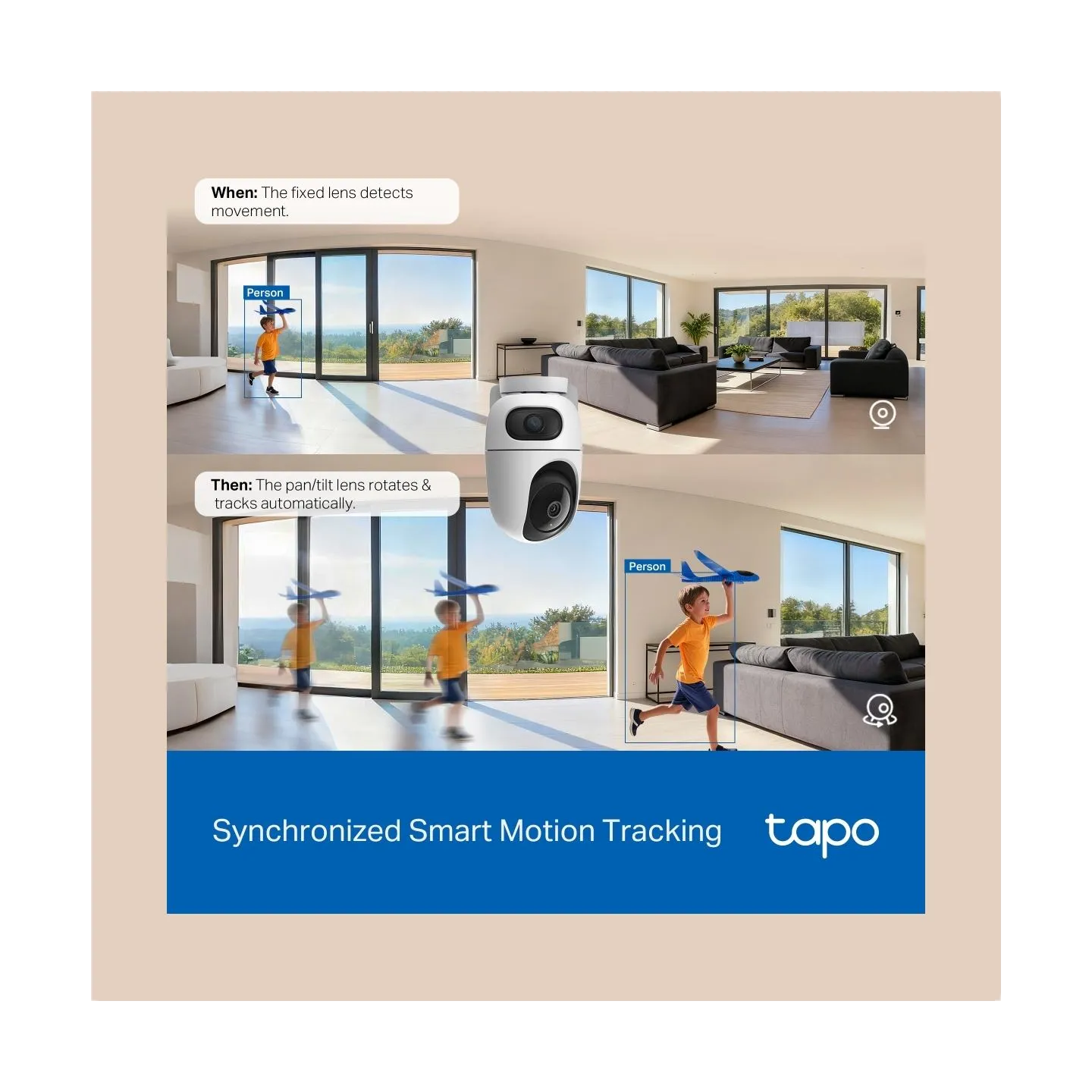 Tp-Link Tapo C245D | Dual Lens Pan/Tilt Security Camera | Dome | 3 MP | 3.1mm/F1.6 | MicroSD Card up to 512 GB