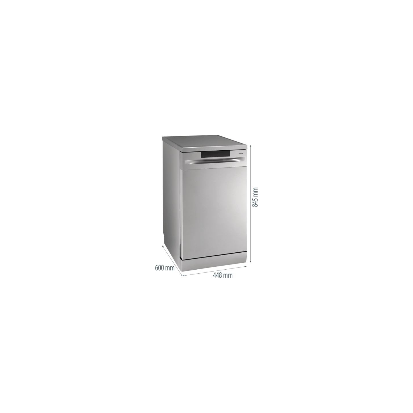 Gorenje Dishwasher | GS520E15S | Free standing | Width 45 cm | Number of place settings 9 | Number of programs 5 | Energy effici