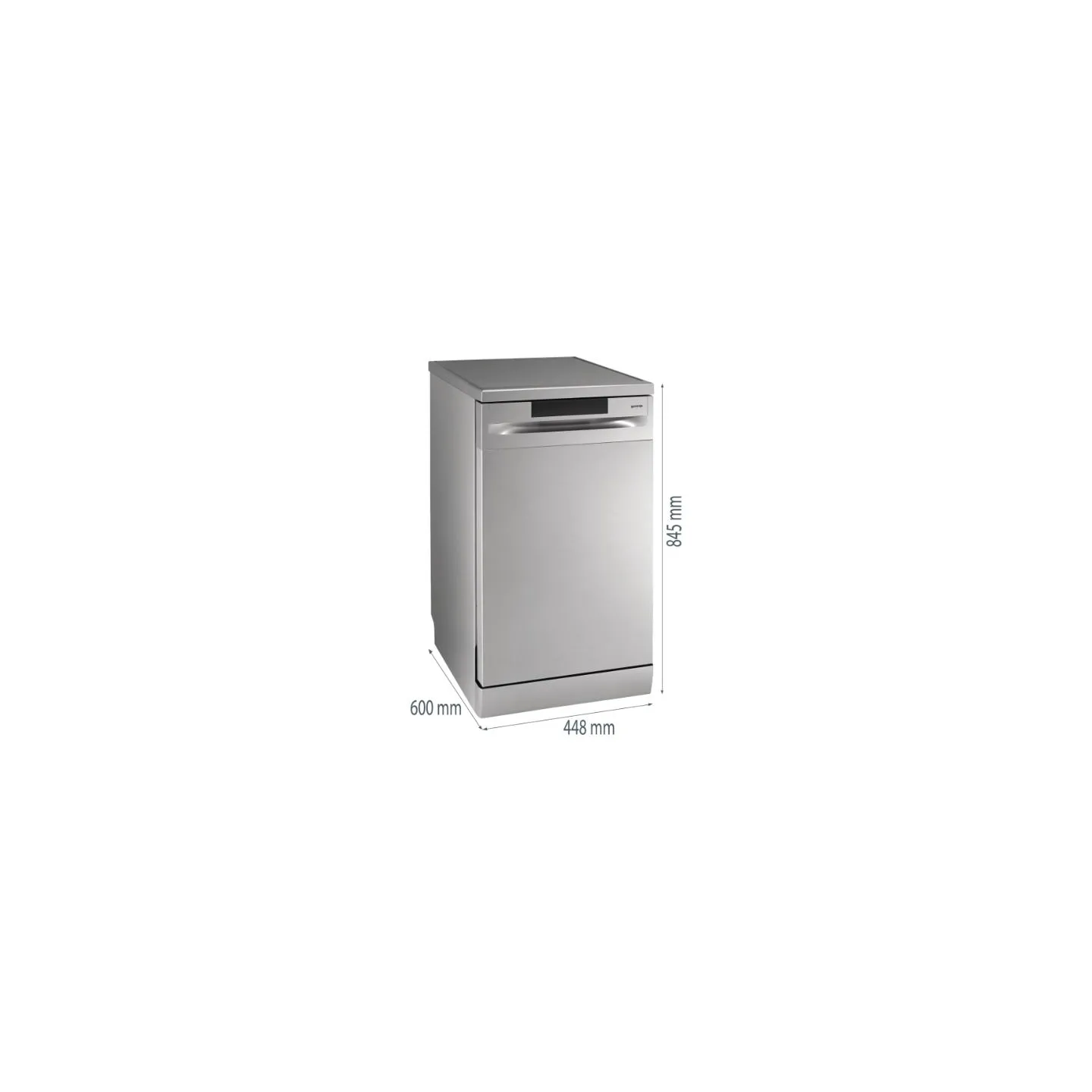 Gorenje Dishwasher | GS520E15S | Free standing | Width 45 cm | Number of place settings 9 | Number of programs 5 | Energy effici