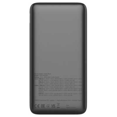 Canyon Power Bank PB-240, 25000mAh PD140W display power bank,Size160.0x82x27 mm Weight 508+-10g, Dark Grey