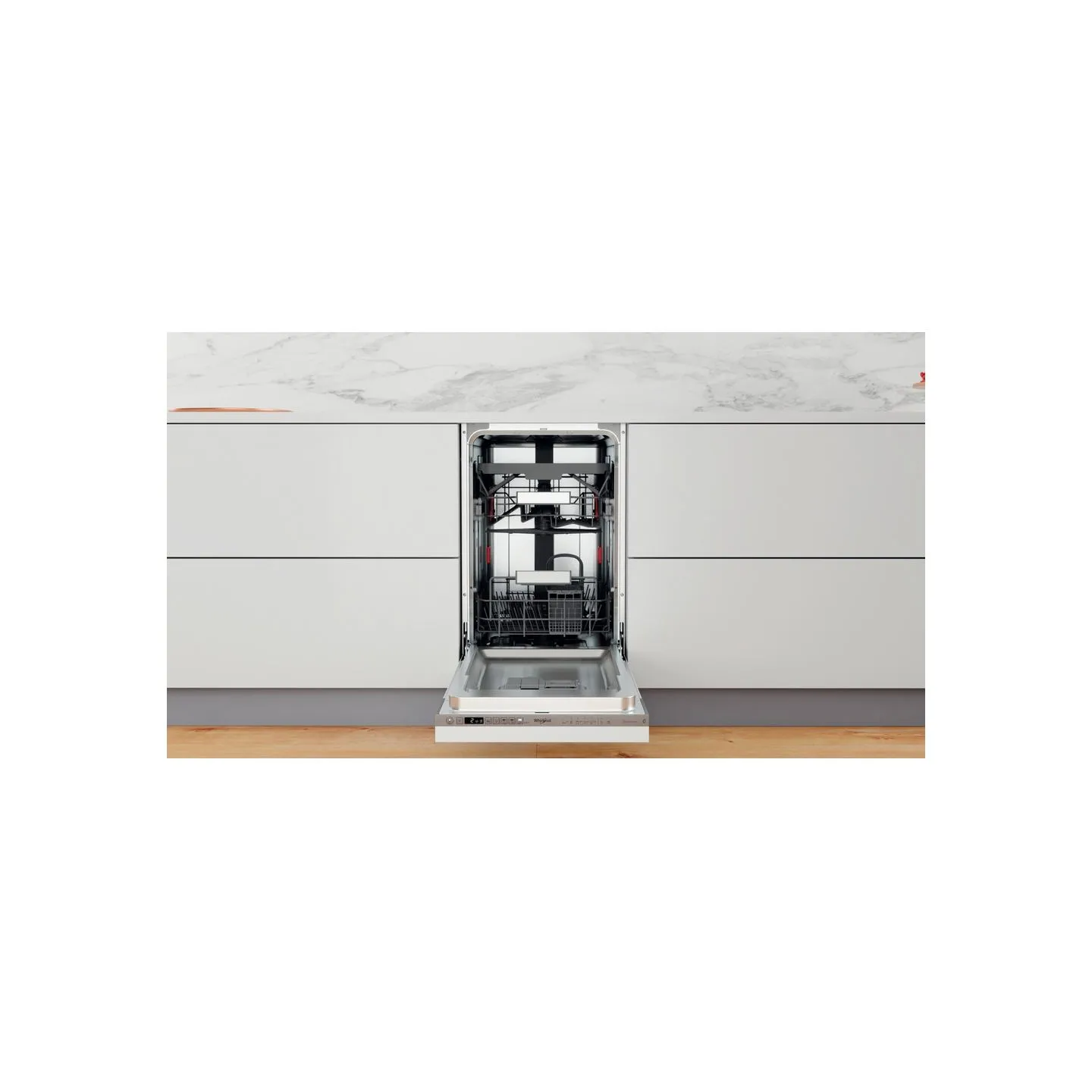 Whirlpool Dishwasher | WSIO 3T223 PCE X | Built-in | Width 45 cm | Number of place settings 10 | Number of programs 7 | Energy e