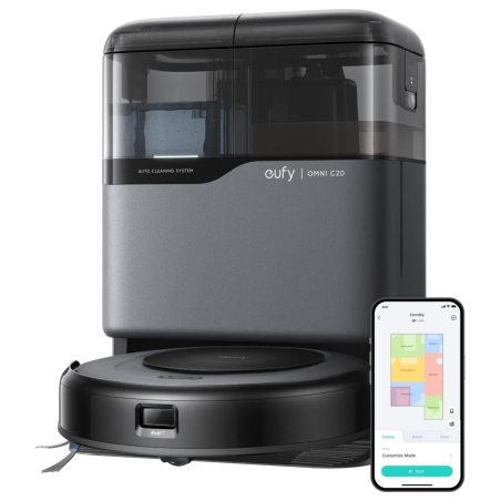 Anker Eufy | Robot Vacuum Cleaner with All-in-One Station | Omni C20 | Wet&Dry | 7000 Pa | Gray
