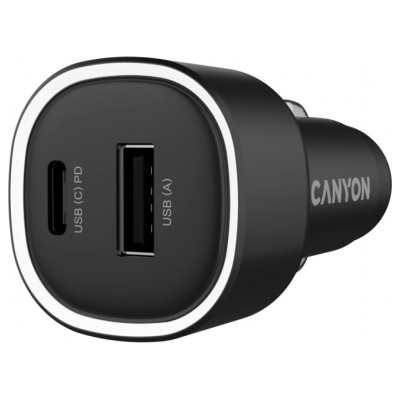 Canyon car charger OnDrive 48 PD 48W USB-A+USB-C Black