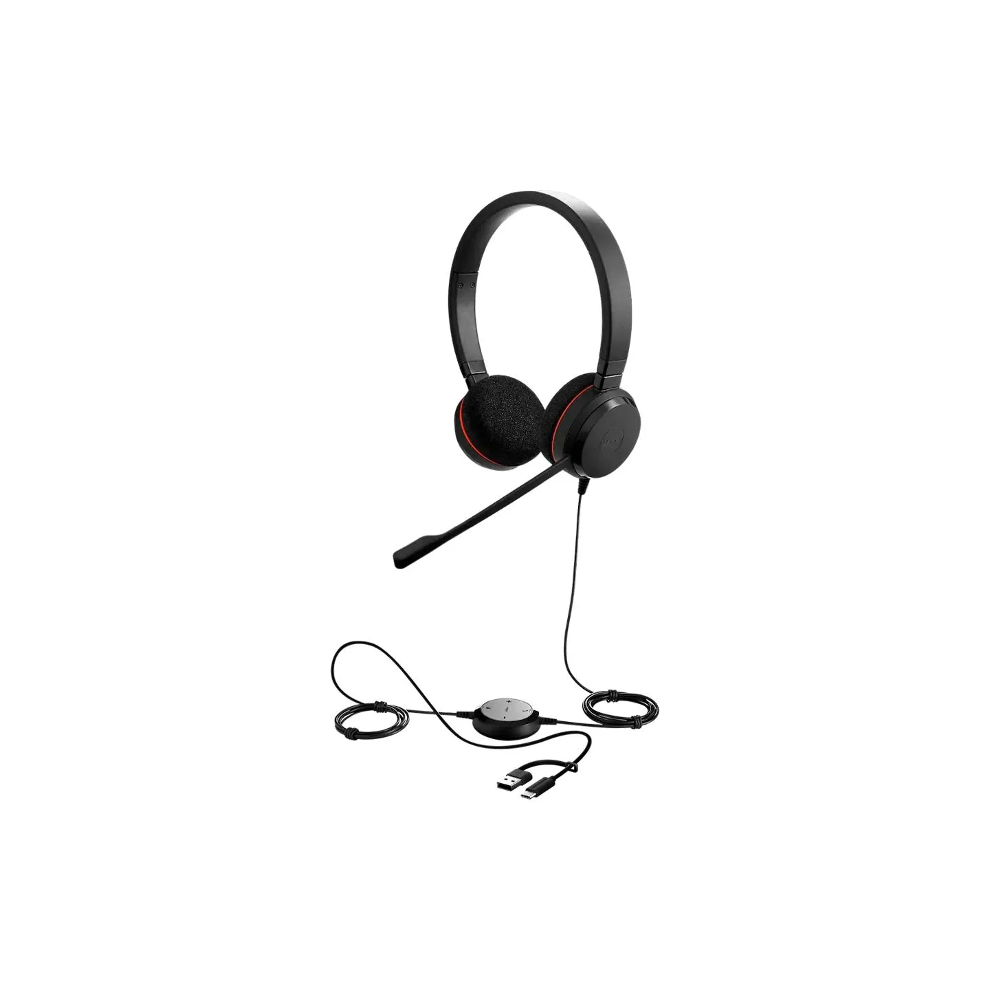 Jabra Evolve 20, Stereo UC, USB C/A adapter