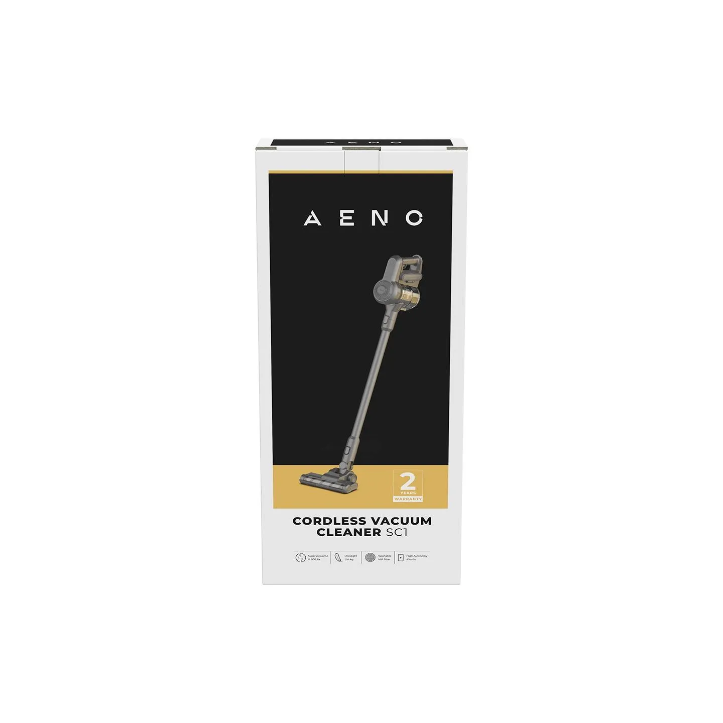 Aeno Cordless vacuum cleaner SC1: electric turbo brush, LED lighted brush, resizable and easy to maneuver, 120W
