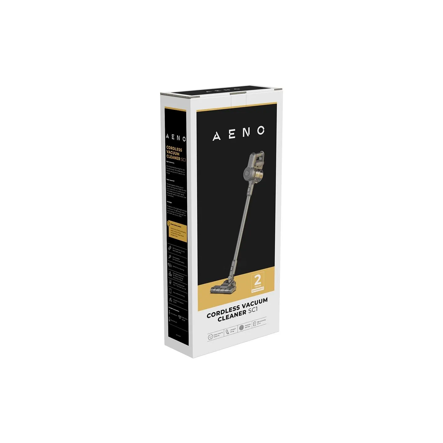 Aeno Cordless vacuum cleaner SC1: electric turbo brush, LED lighted brush, resizable and easy to maneuver, 120W