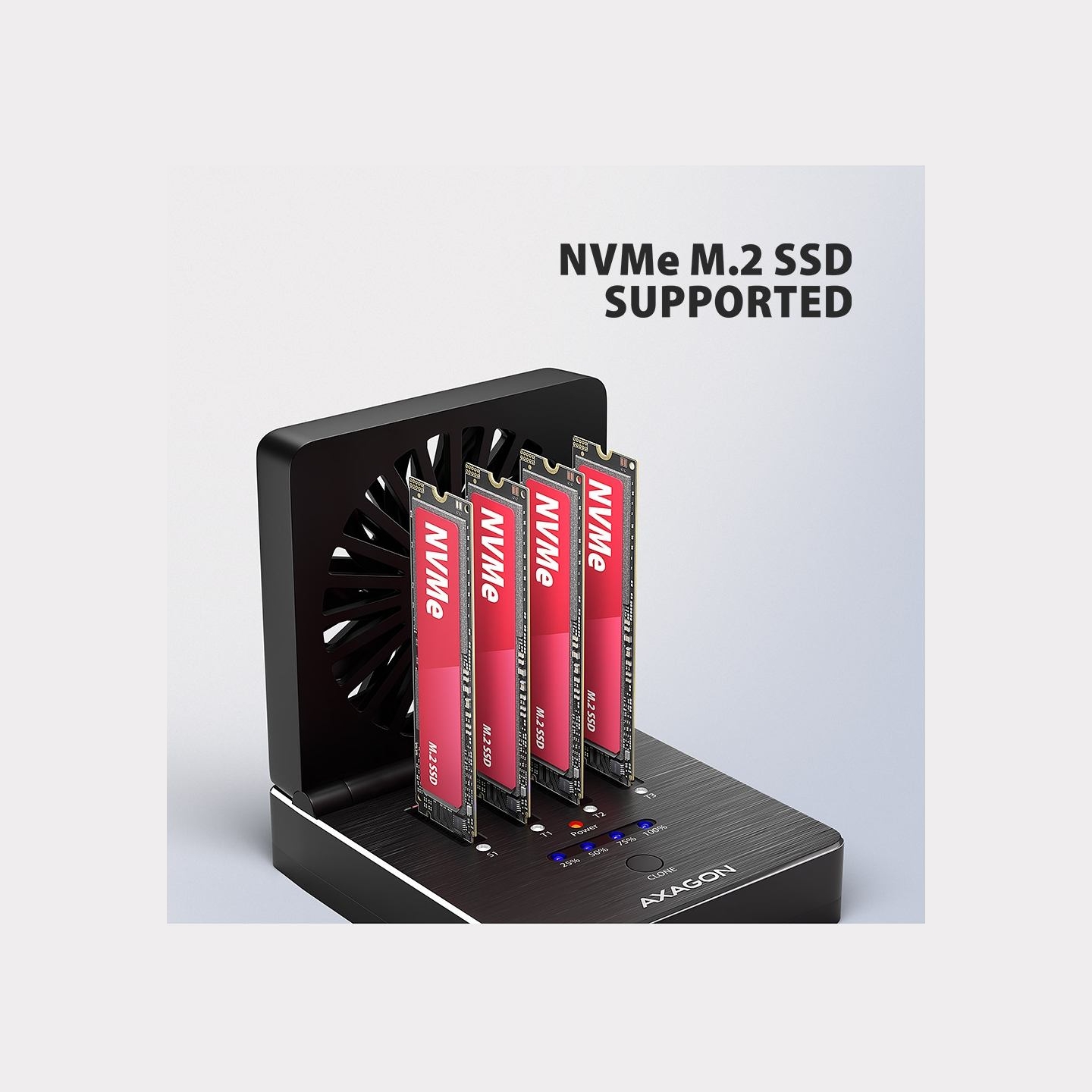 Axagon ADSA-M2C44 USB-C 4xNVMe M.2 40Gbps cooler