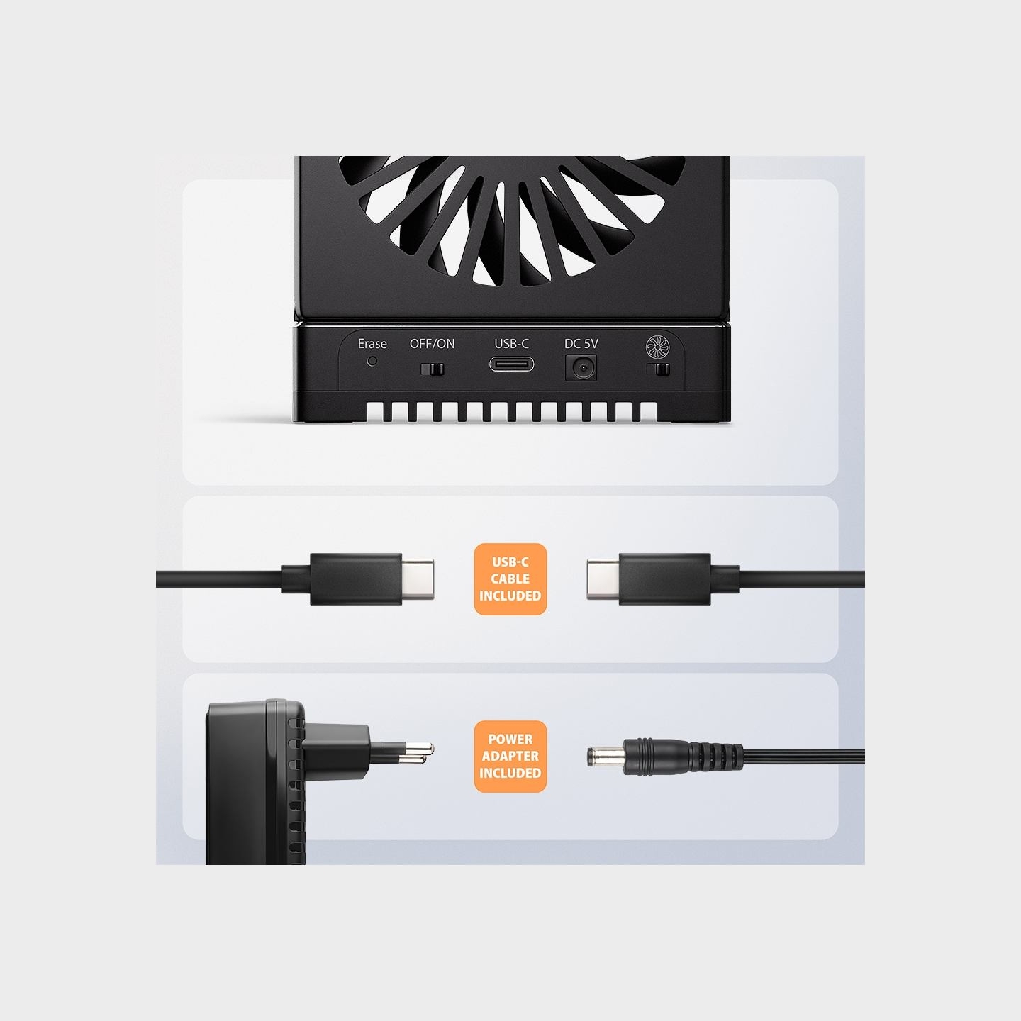 Axagon ADSA-M2C44 USB4 docking station for 4x M.2 NVMe SSDs with disk cloning function without a PC