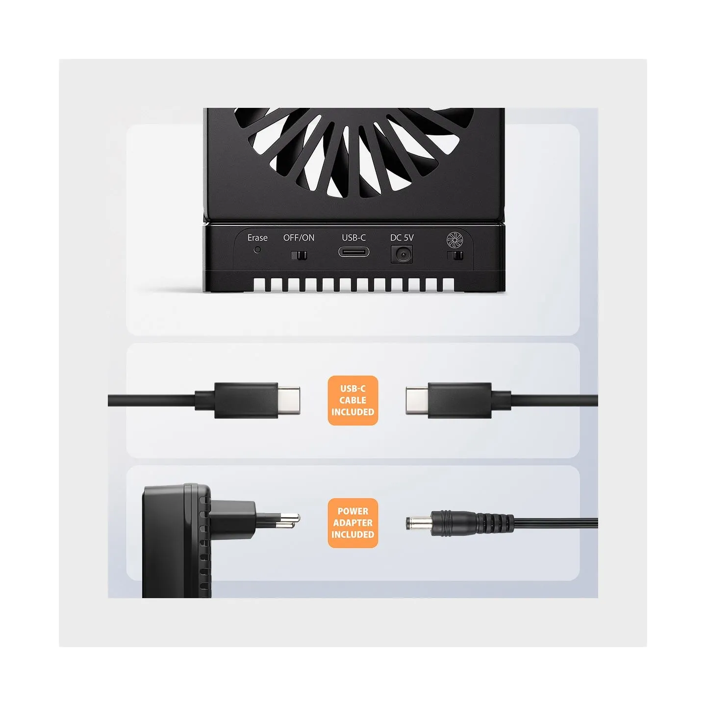 Axagon ADSA-M2C44 USB4 docking station for 4x M.2 NVMe SSDs with disk cloning function without a PC