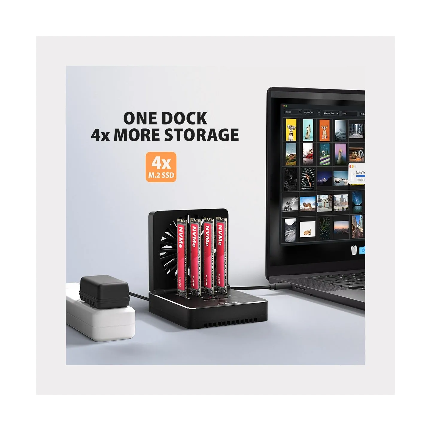 Axagon ADSA-M2C44 USB-C 4xNVMe M.2 40Gbps cooler
