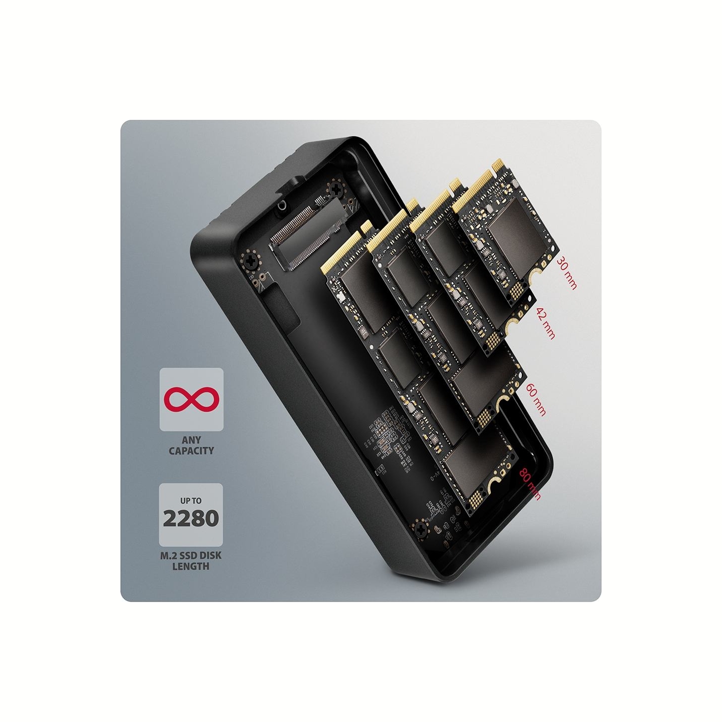 Axagon EEM2-40G USB-C 40Gbps external enclosure for M.2 NVMe SSD