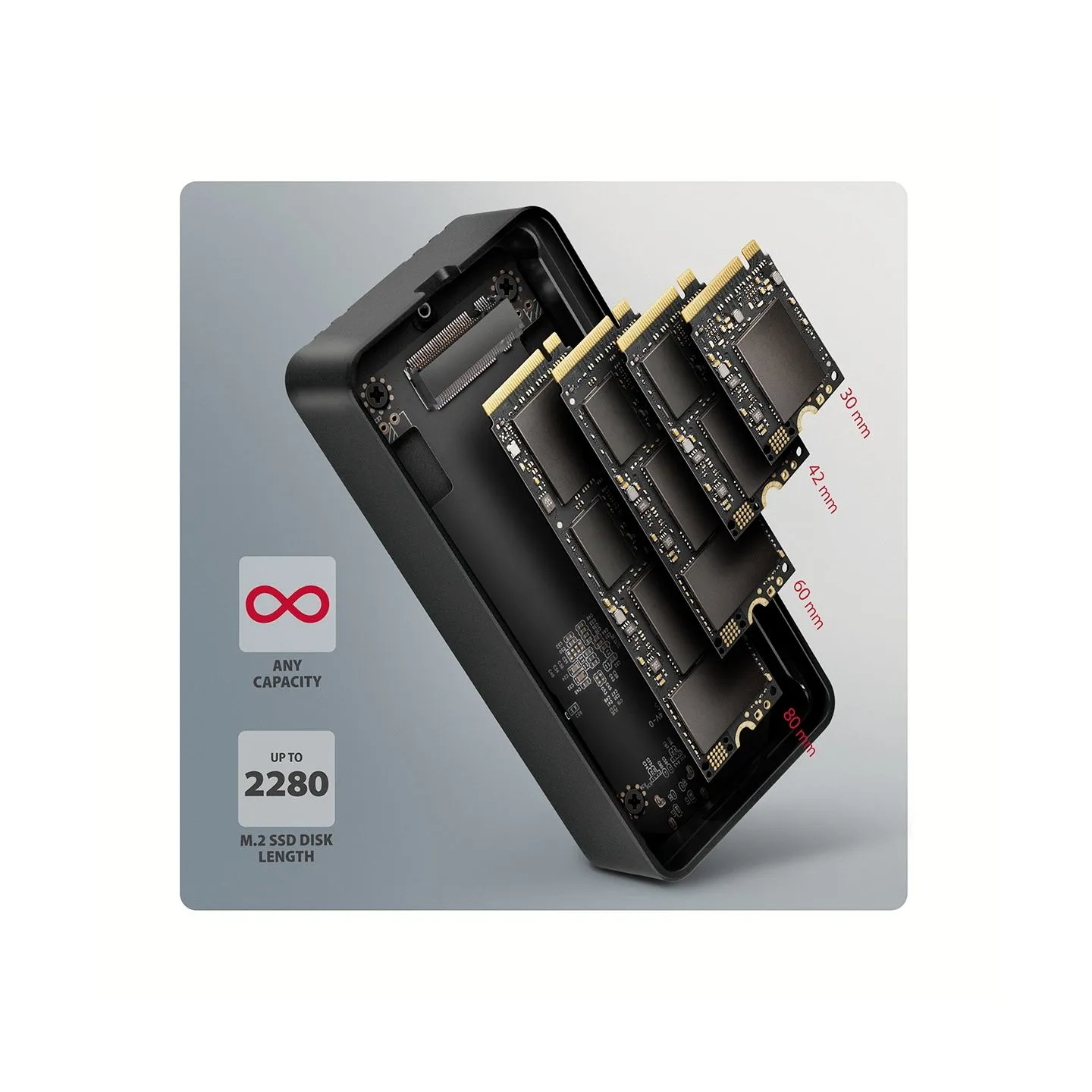 Axagon EEM2-40G USB-C 40Gbps external enclosure for M.2 NVMe SSD